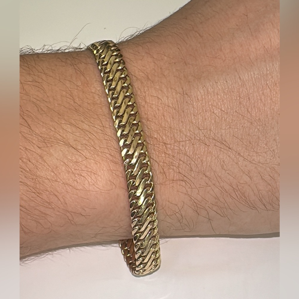 Real Stamped 14K Yellow Gold Fancy Woven Link Bracelet Senora Clasp 8.25” Length - Picture 2 of 13